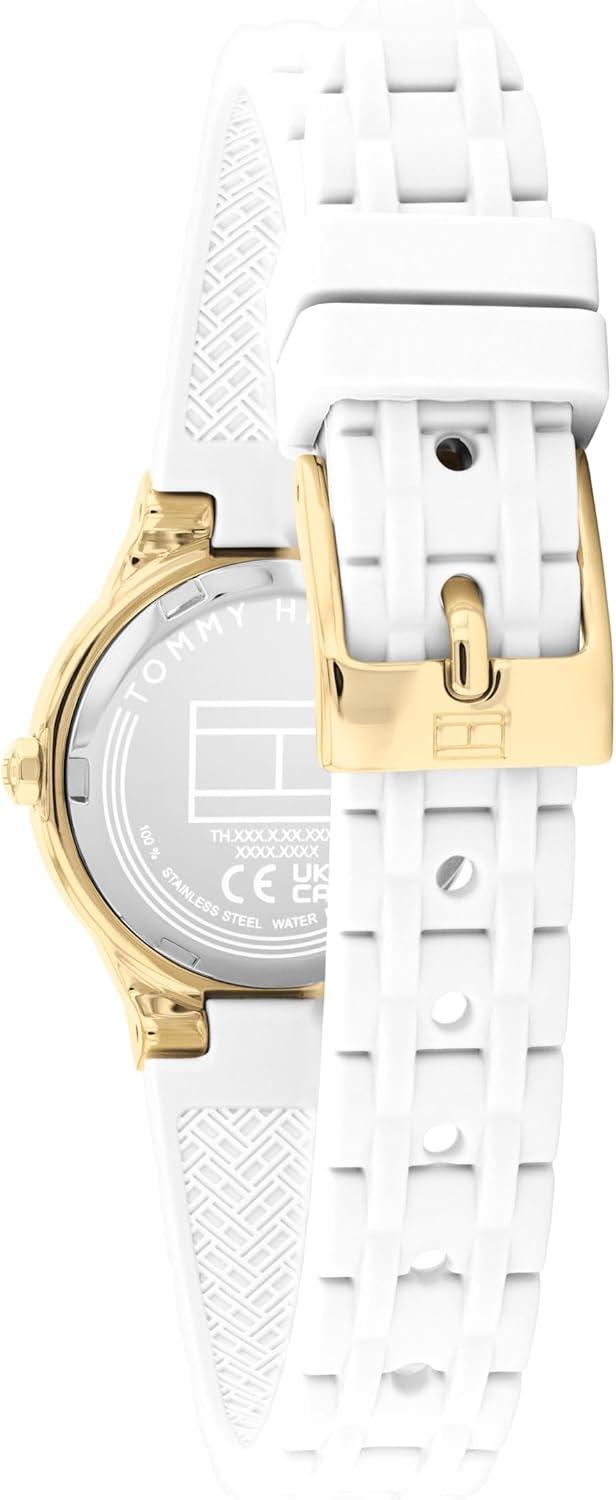 imageTommy Hilfiger Womens Quartz Bracelet Watch Chic Modern Design Geometric Frosted Dial Water Resistant up to 30m Sophisticated Casual Timepiece Gift for Her 25mmSilverGold