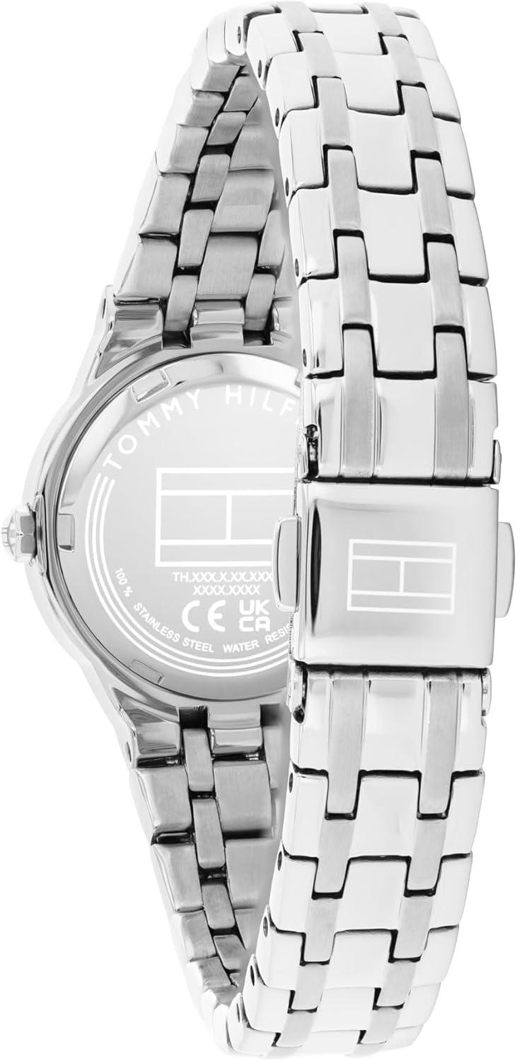 imageTommy Hilfiger Womens Quartz Bracelet Watch Chic Modern Design Geometric Frosted Dial Water Resistant up to 30m Sophisticated Casual Timepiece Gift for Her 25mmSilver