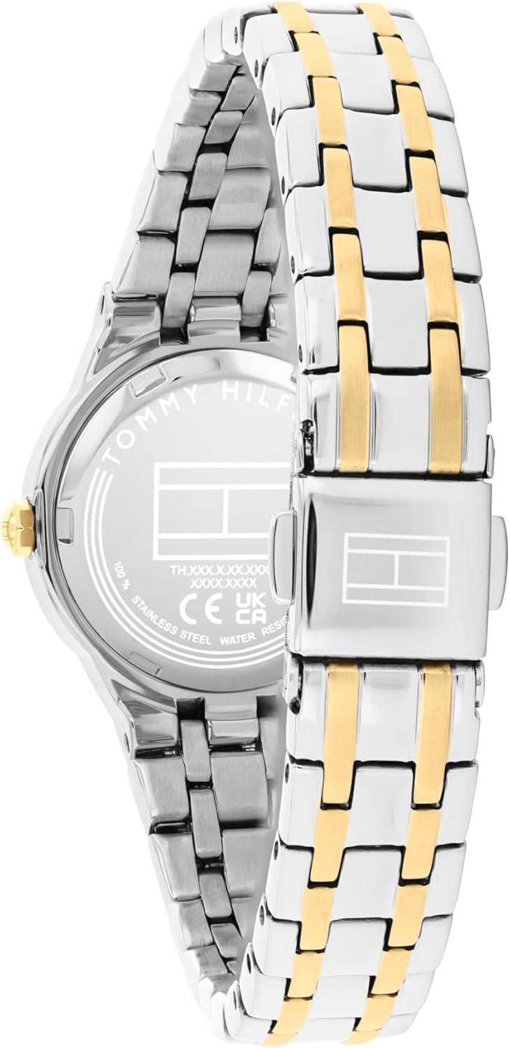 imageTommy Hilfiger Womens Quartz Bracelet Watch Chic Modern Design Geometric Frosted Dial Water Resistant up to 30m Sophisticated Casual Timepiece Gift for Her 25mmTwo Tone