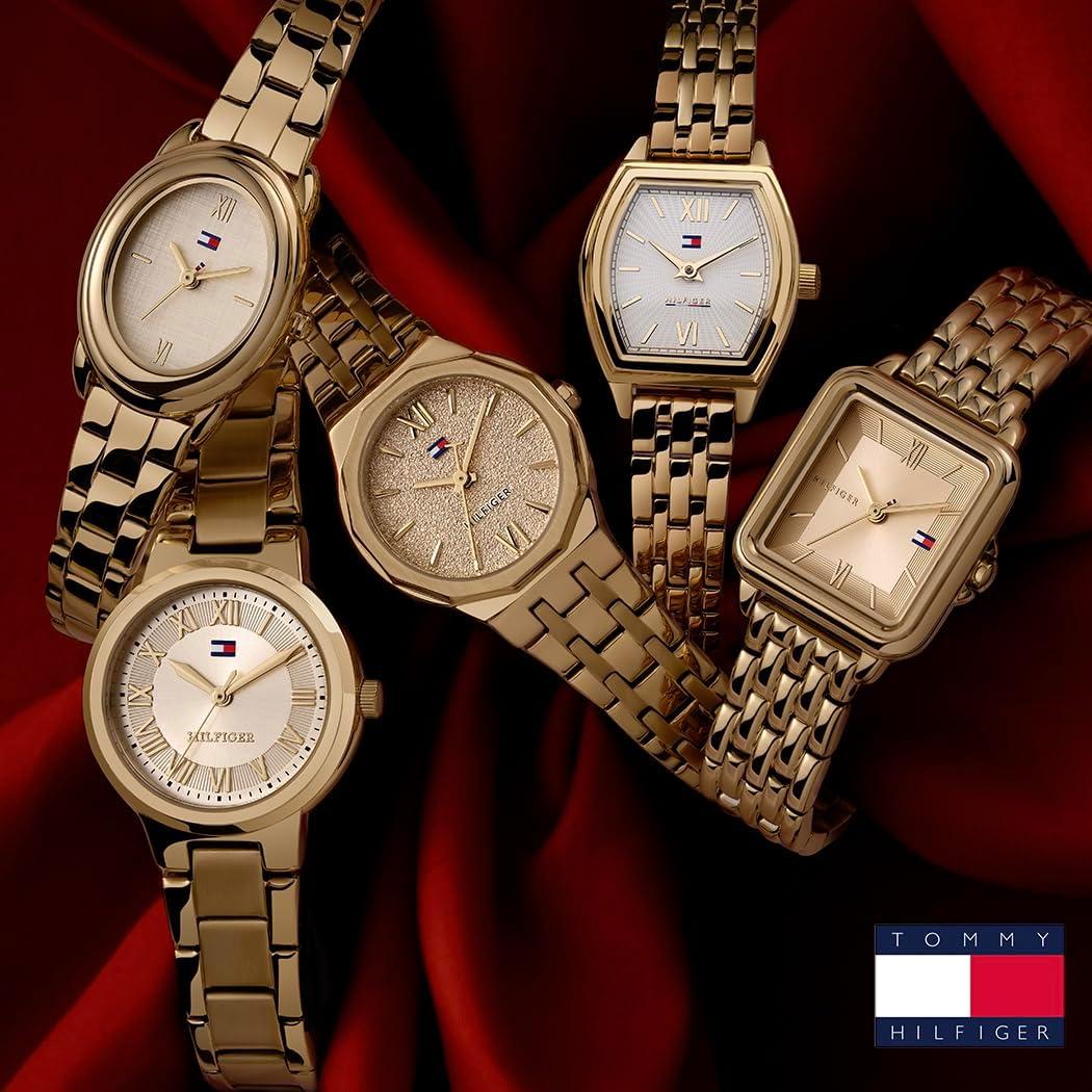 imageTommy Hilfiger Womens Quartz Bracelet Watch Petite Oval Case Water Resistant up to 30m Chic Sophisticated Timepiece Gift for Her 215mmGold Plated