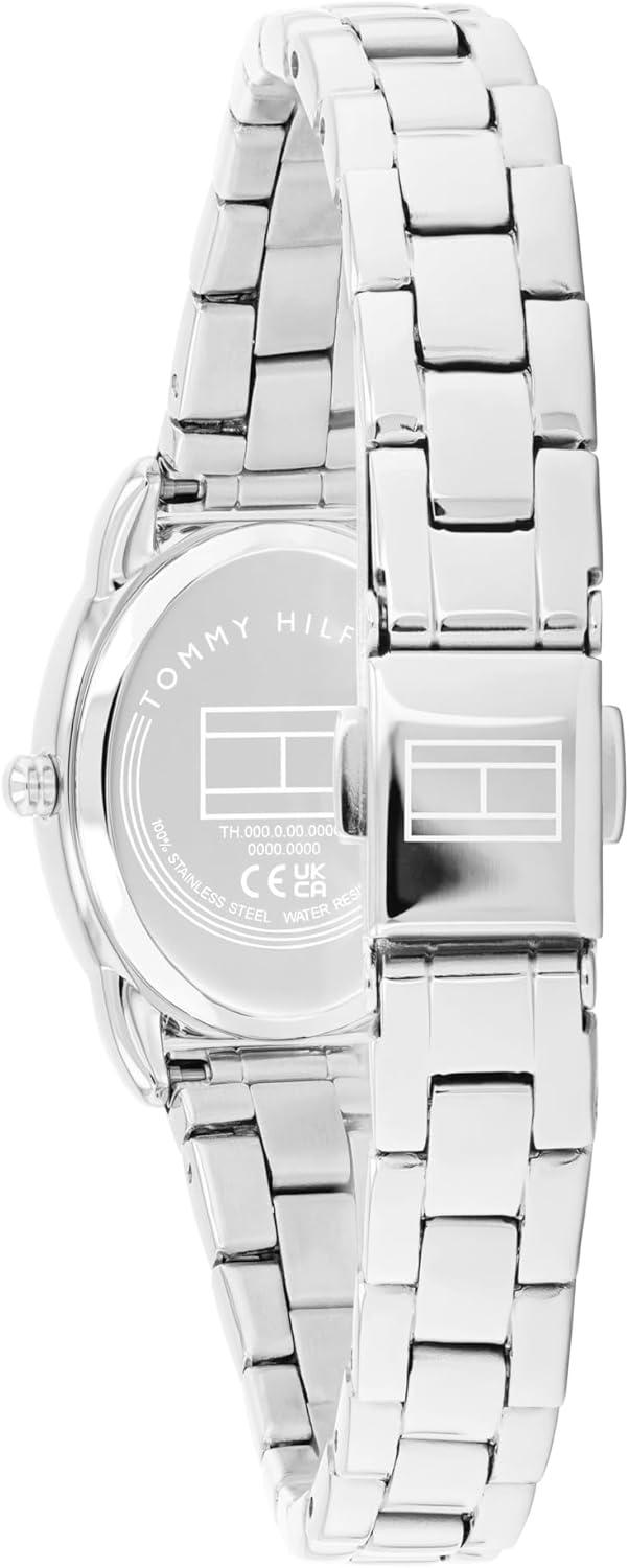 imageTommy Hilfiger Womens Quartz Bracelet Watch Petite Oval Case Water Resistant up to 30m Chic Sophisticated Timepiece Gift for Her 215mmSilverWhite
