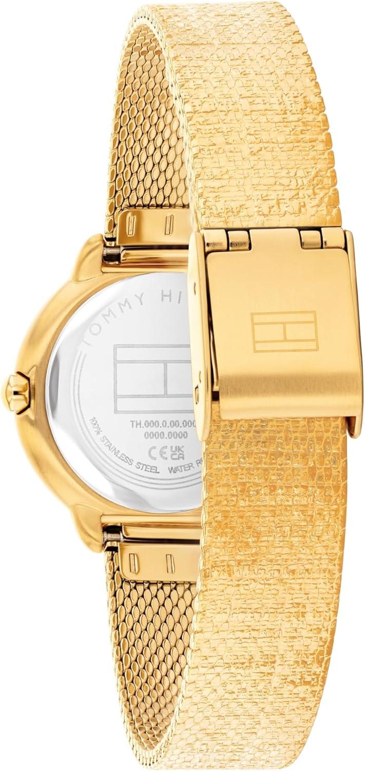 imageTommy Hilfiger Womens Quartz Watch Mini 26mm Stainless Steel Case Mesh Bracelet Shimmer Dial Minimalist Everyday Style Gift for HerBlack
