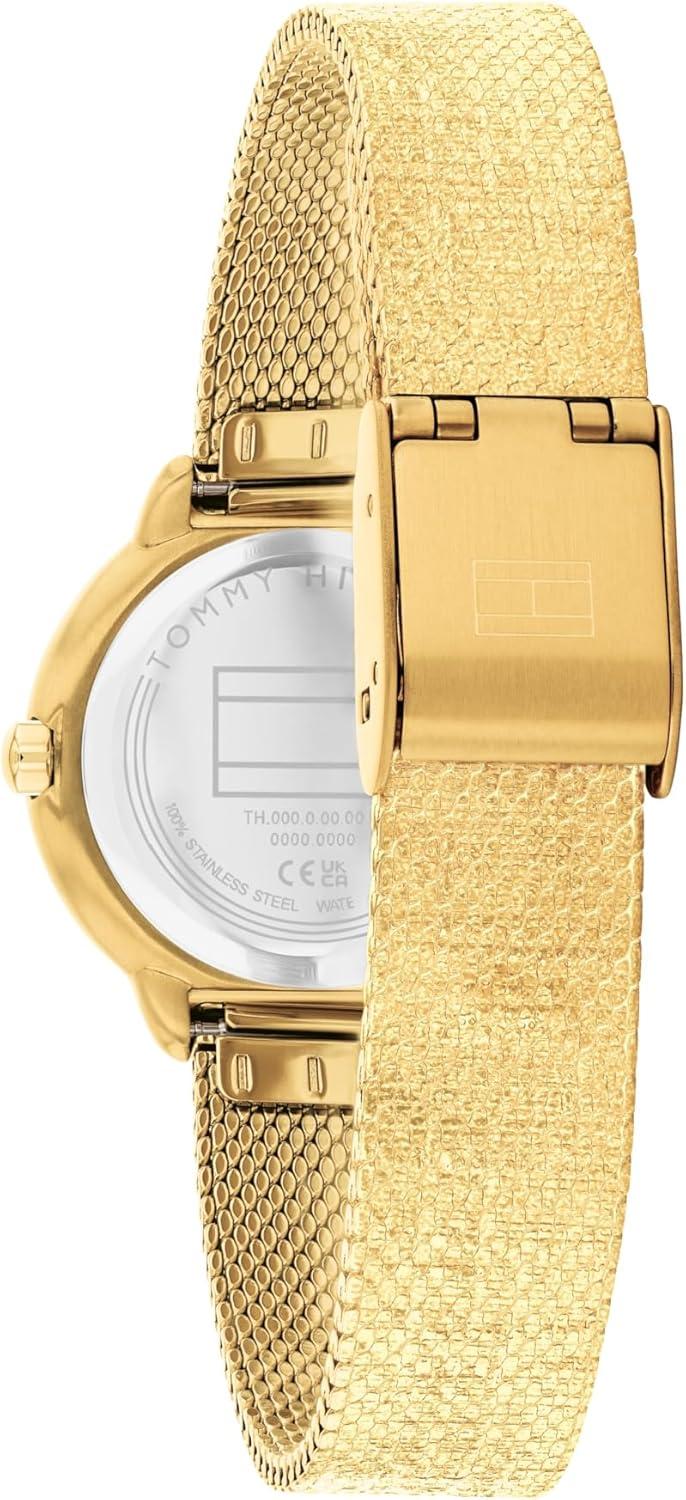imageTommy Hilfiger Womens Quartz Watch Mini 26mm Stainless Steel Case Mesh Bracelet Shimmer Dial Minimalist Everyday Style Gift for HerGreen