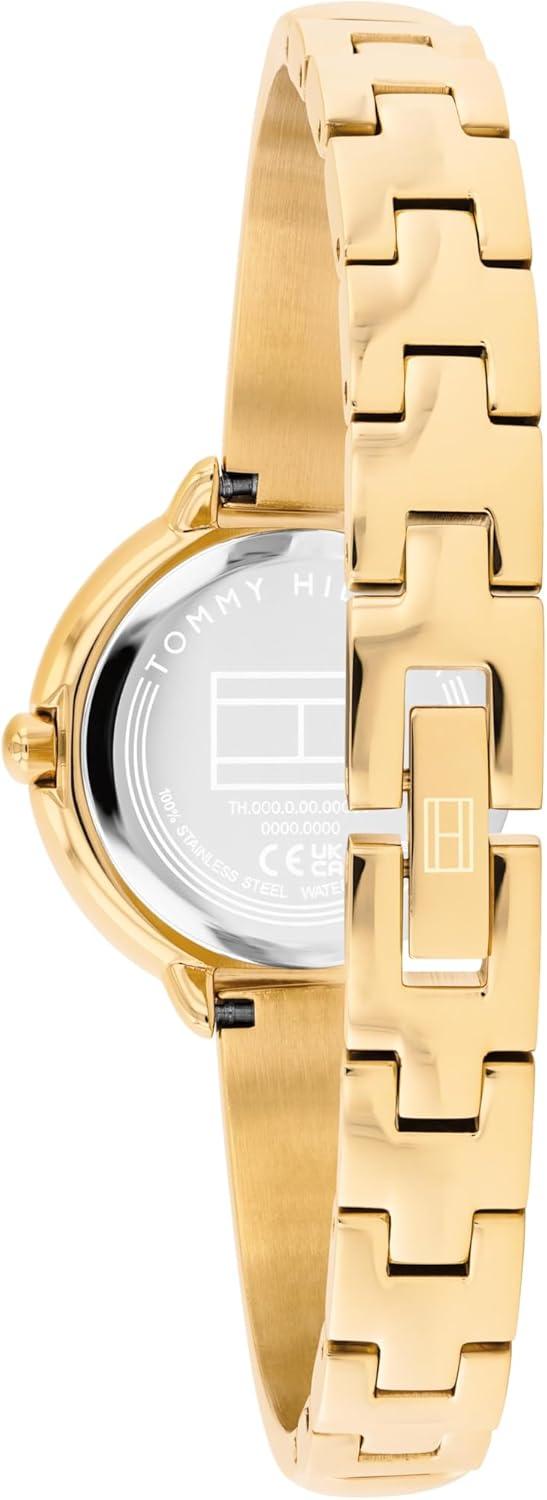 imageTommy Hilfiger Womens Quartz Watch Petite Bangle Watch JewelryInspired Water Resistant up to 30m Chic Sophisticated Timepiece Gift for Her 215mmGold Plated