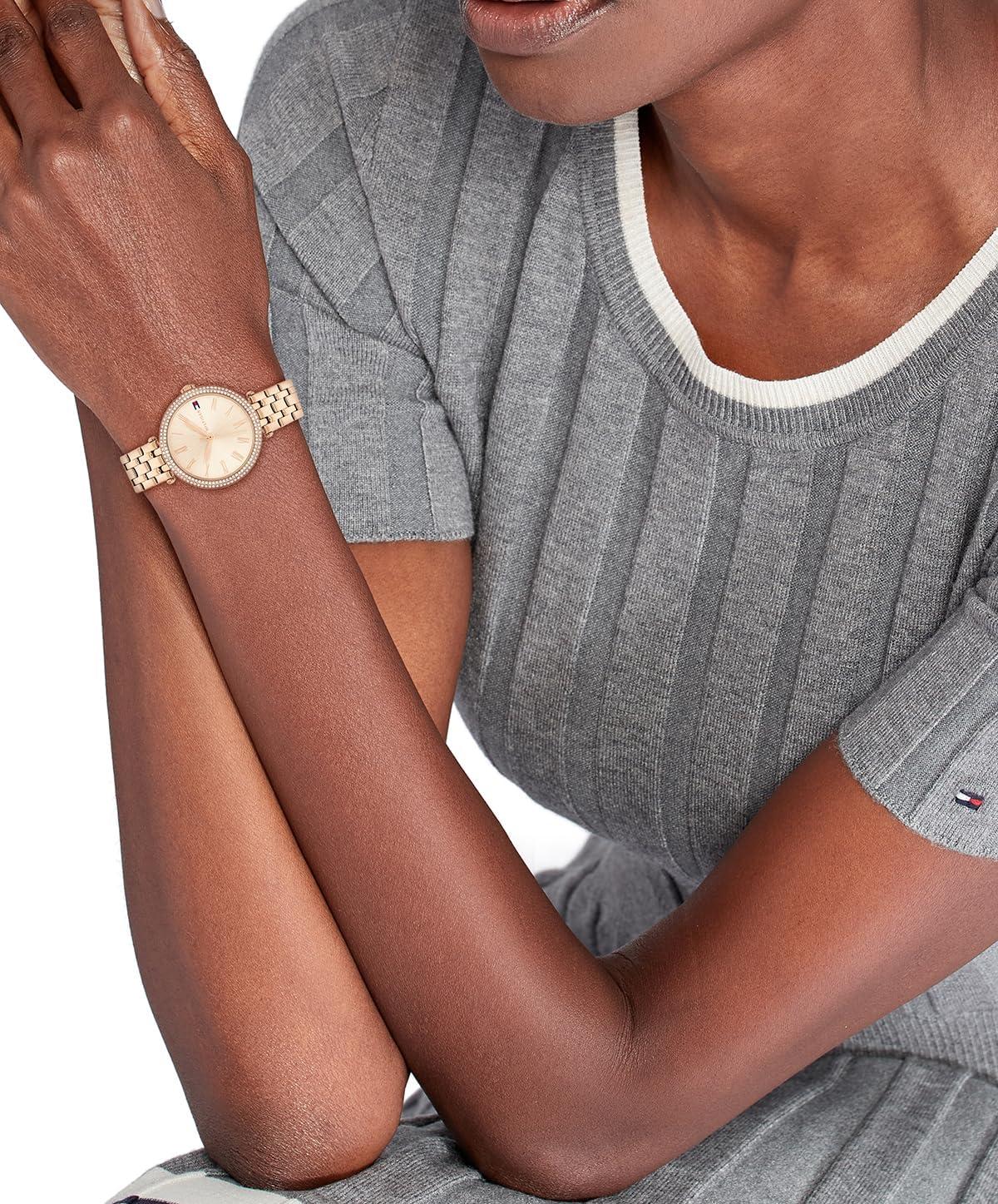 imageTommy Hilfiger Womens Watch Classic 3H Quartz Watch Stainless Steel Wristbrand Water Resistant up to 3 ATM30 Meters Premium Fashion Timepiece with Day to Night Versatility 34mmCarnation