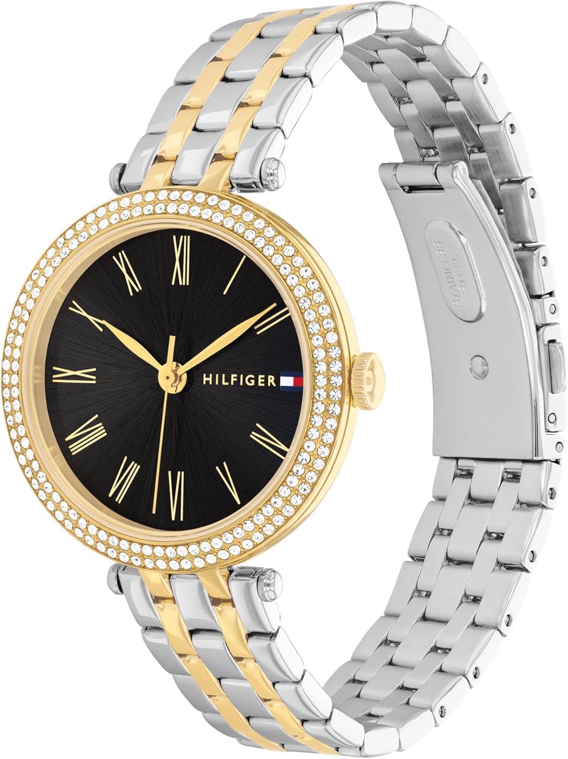 imageTommy Hilfiger Womens Watch Classic 3H Quartz Watch Stainless Steel Wristbrand Water Resistant up to 3 ATM30 Meters Premium Fashion Timepiece with Day to Night Versatility 34mmTwo tone