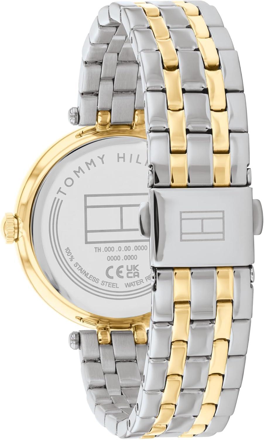 imageTommy Hilfiger Womens Watch Classic 3H Quartz Watch Stainless Steel Wristbrand Water Resistant up to 3 ATM30 Meters Premium Fashion Timepiece with Day to Night Versatility 34mmTwo tone