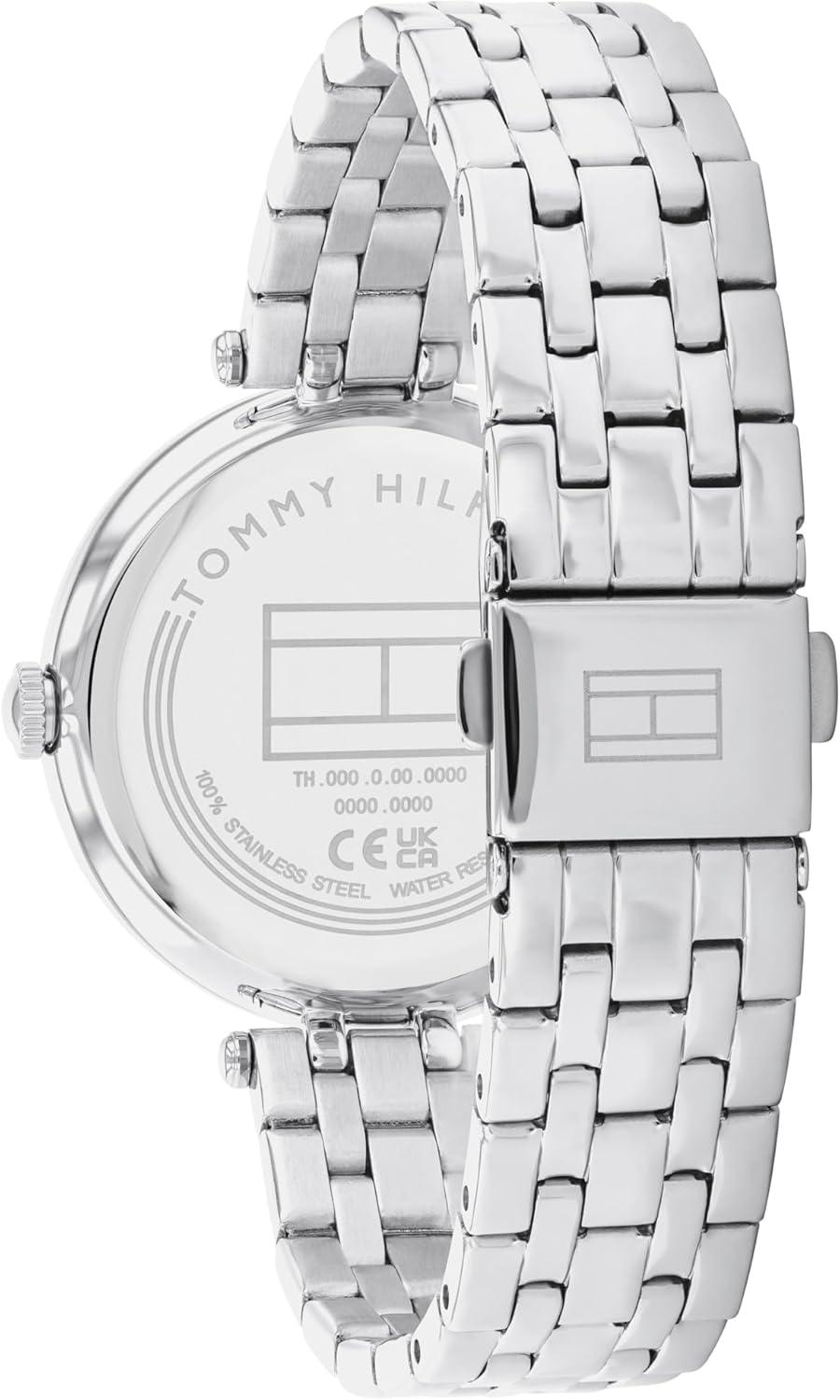 imageTommy Hilfiger Womens Watch Classic 3H Quartz Watch Stainless Steel Wristbrand Water Resistant up to 3 ATM30 Meters Premium Fashion Timepiece with Day to Night Versatility 34mmSilver