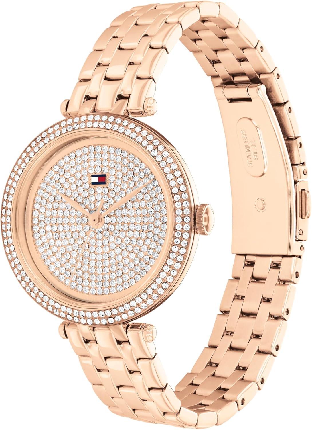 imageTommy Hilfiger Womens Watch Classic 3H Quartz Watch Stainless Steel Wristbrand Water Resistant up to 3 ATM30 Meters Premium Fashion Timepiece with Day to Night Versatility 34mmRose Gold