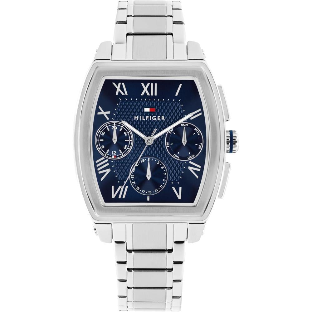 imageTommy Hilfiger Mens Multifunction Quartz Watch  Inspired by Oxford Shirt  Water Resistant up to 30m  Sophisticated Timepiece  Gift for Him 36mmSilver