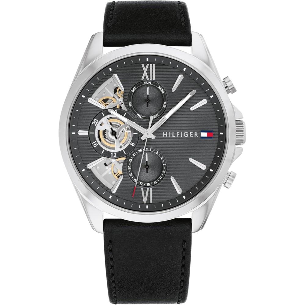imageTommy Hilfiger Mens Quartz Multifunction Watch  Stainless Steel  5ATM50 Meters Water Resistance  A Timeless Modern Classic  Gift for Him  435mmBlack