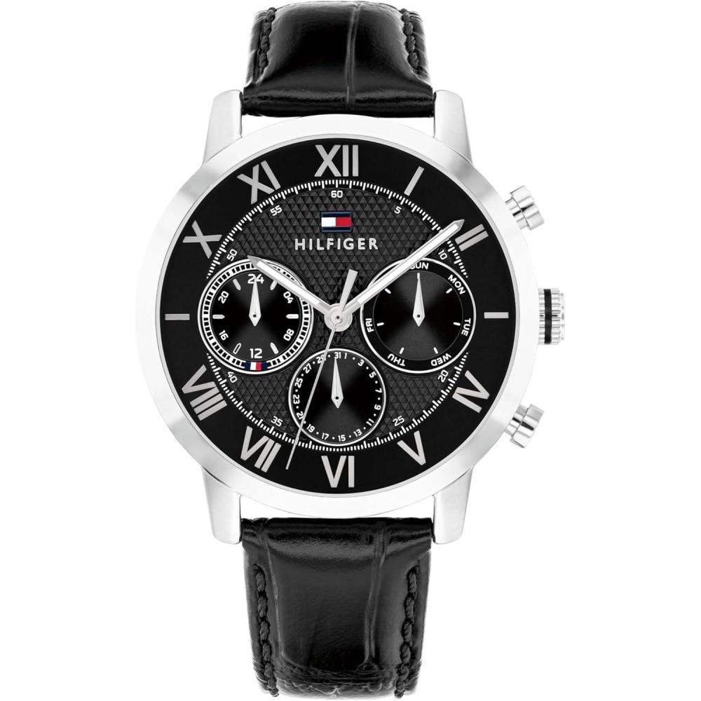 imageTommy Hilfiger Mens THOxford Multifunction Watch Round Case Modern Classic Style Gift for Him 42mmBlack