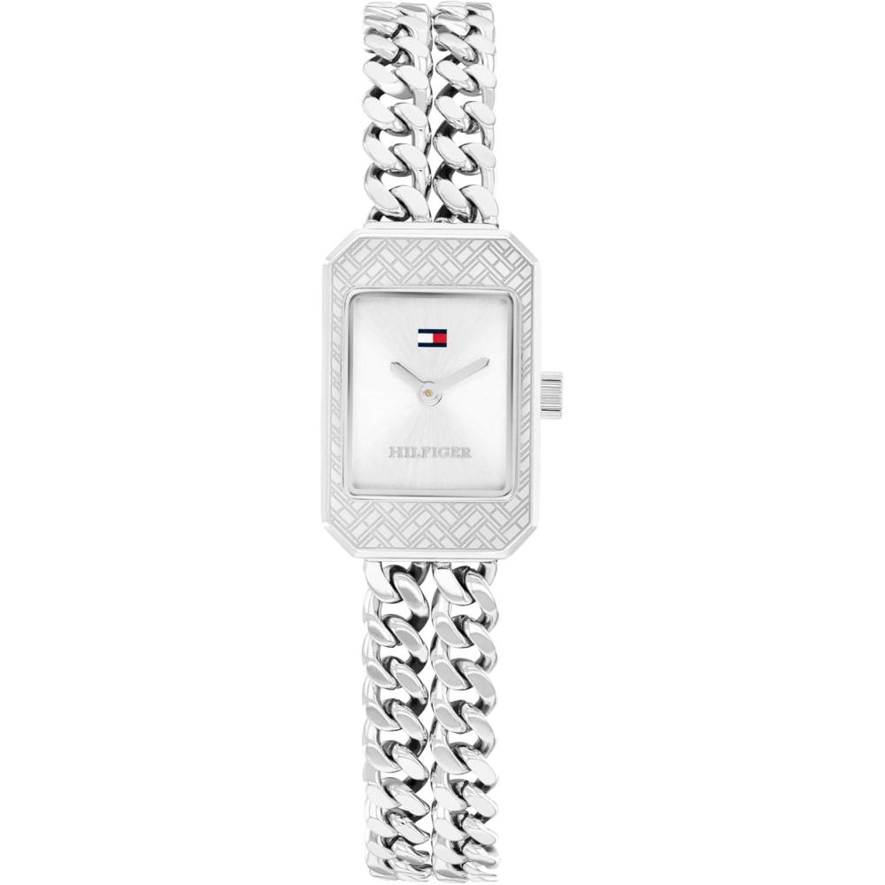 imageTommy Hilfiger Womens 2Hand Quartz Watch Double Chain Bracelet Modern Stylish Timepiece Gift for Her 16mmSilver
