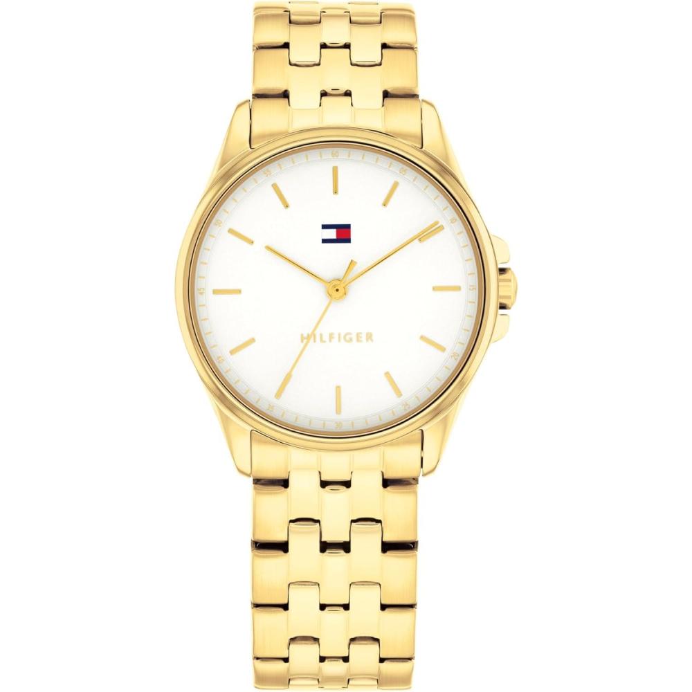 imageTommy Hilfiger Womens 3H Quartz Bracelet Watch  Versatile EasytoWear and Timeless  3 ATM Water Resistance  for Everyday Wear  Gift for Her  30mmGold PlatedWhite
