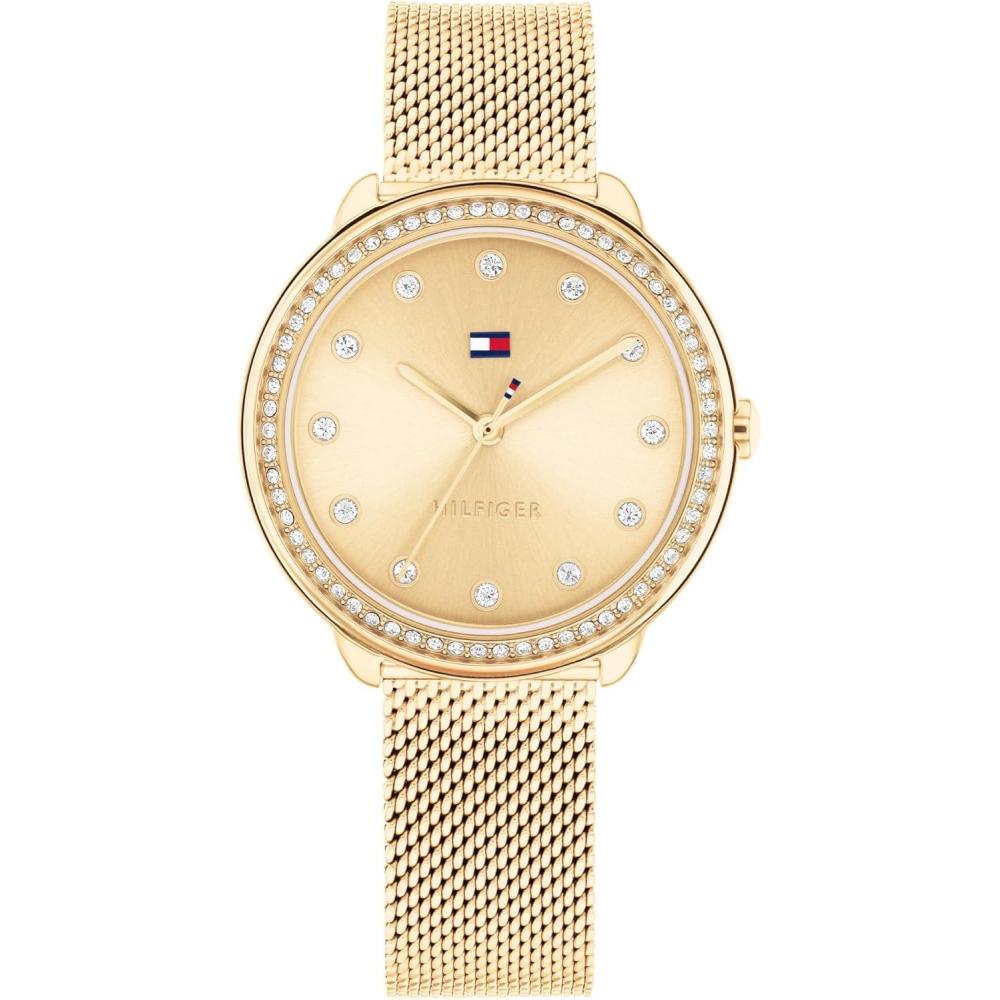 imageTommy Hilfiger Womens Dressy Watch 3H Quartz Stainless Steel Wristwatch Water Resistant up to 3 ATM30 Meters Premium Fashion Timepiece for All Occasions 33 mmGold