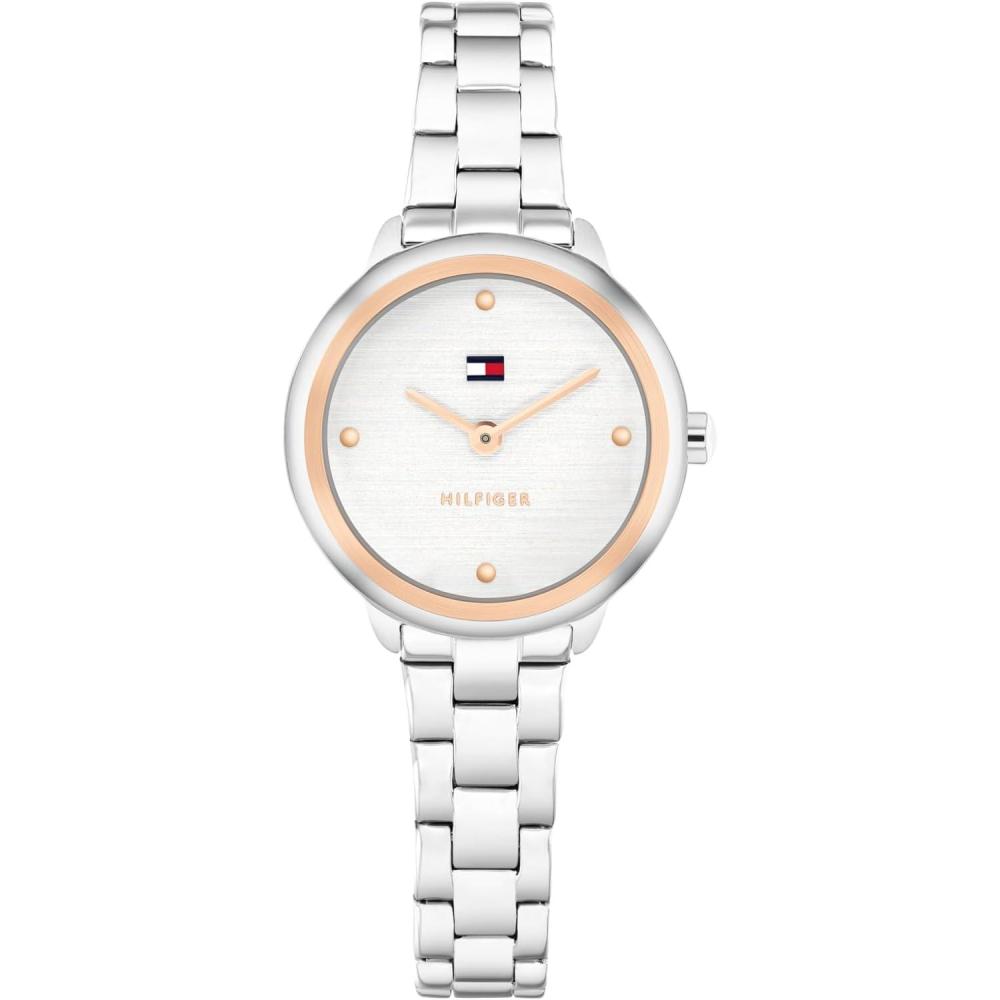 imageTommy Hilfiger Womens Quartz Watch Mini 26mm Stainless Steel Case Link Bracelet Dress Casual Style Gift for Her