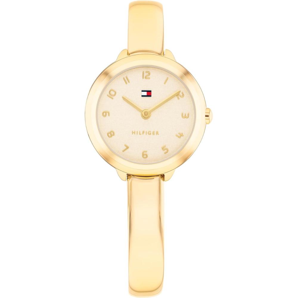 imageTommy Hilfiger Womens Quartz Watch  Petite Bangle Watch JewelryInspired  Water Resistant up to 30m  Chic Sophisticated Timepiece  Gift for Her 215mmGold Plated