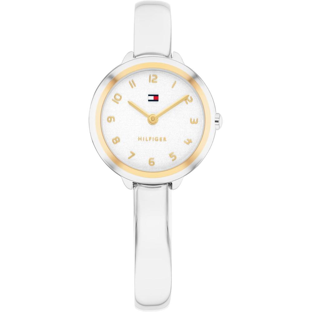 imageTommy Hilfiger Womens Quartz Watch Petite Bangle Watch JewelryInspired Water Resistant up to 30m Chic Sophisticated Timepiece Gift for Her 215mmSilver