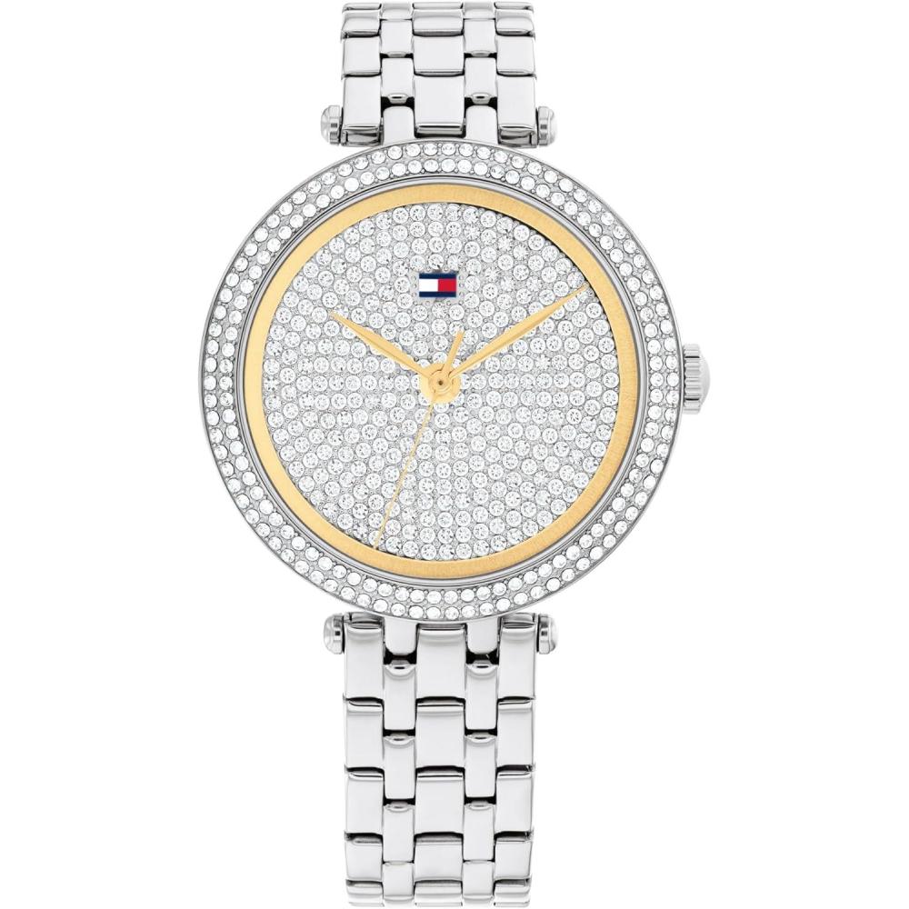 imageTommy Hilfiger Womens Watch Classic 3H Quartz Watch Stainless Steel Wristbrand Water Resistant up to 3 ATM30 Meters Premium Fashion Timepiece with Day to Night Versatility 34mmSilver