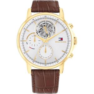 Tommy Hilfiger Classic Multi-Function Quartz Watch – Leather Strap Wristwatch for Men – Water Resistant Up to 5 ATM/50 Meters – Premium Fashion for Everyday Wear – 44mm