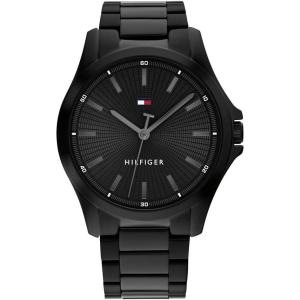 Tommy Hilfiger Men’s 3H Quartz Watch, Stainless Steel Bracelet, Water Resistant 3 ATM, Modern and Stylish Timepiece, Gift for Him, 42mm(Black)