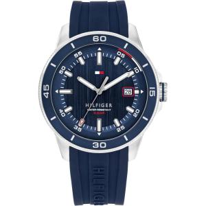 Tommy Hilfiger Men’s 3-Hand Quartz Watch – Round Case – Sporty, Iconic Style – Gift for Him 43mm(Blue)