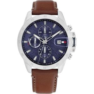 Tommy Hilfiger Men’s Dynamic Watch – Quartz Multifunction, Stainless Steel Case, Radial-Etched Dial with CD-Textured Sub-Eyes, Tapered Indexes, Magnified Date Window – Gift for Him(Brown)