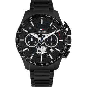 Tommy Hilfiger Men’s Quartz Chronograph Watch – Bold Sporty Skeleton Dial – Water Resistant up to 50m – Performance, Stylish Timepiece – Gift for Him 44mm(Black)