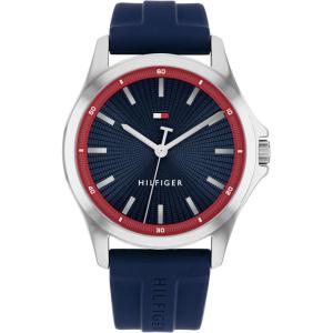 Tommy Hilfiger Men’s Quartz Watch – Comfortable Silicone Strap – Water Resistant up to 30m – Versatile, Sophisticated Timepiece – Gift for Him 42mm(Blue)