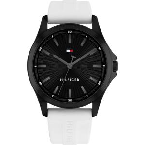 Tommy Hilfiger Men’s Quartz Watch – Comfortable Silicone Strap – Water Resistant up to 30m – Versatile, Sophisticated Timepiece – Gift for Him 42mm(White)