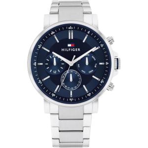 Tommy Hilfiger Men’s Watch – 44 mm Quartz Multifunction Stainless Steel Case, CD-Textured Sunray Dial with Diamond-Cut Sub-Dials, Link Bracelet – Classic Dress Watch for Men