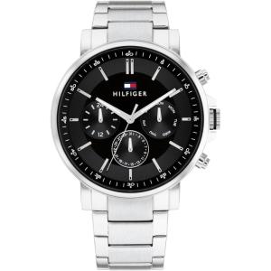 Tommy Hilfiger Men’s Watch – 44 mm Quartz Multifunction Stainless Steel Case and Link Bracelet, CD-Textured Matte Sunray Dial, Diamond-Cut Sub-Dials – Classic Everyday Dress Watch