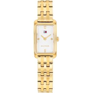 Tommy Hilfiger Women’s 2-Hand Quartz Watch – Mini Tank Case with Link Bracelet – Classic, Dressy Style – Gift for Her 16mm(Gold Plated)