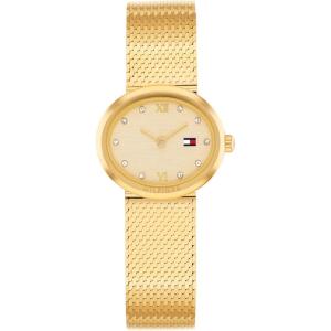 Tommy Hilfiger Women’s 2-Hand Quartz Watch – Oval-Shaped Case, Crystal Markers – Link Bracelet – Dress Casual Look – Gift for Her 25mm(Gold Plated)