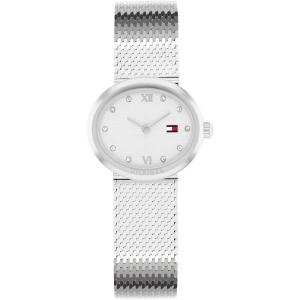 Tommy Hilfiger Women’s 2-Hand Quartz Watch – Oval-Shaped Case, Crystal Markers – Link Bracelet – Dress Casual Look – Gift for Her 25mm(Silver)