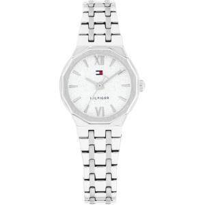 Tommy Hilfiger Women’s Quartz Bracelet Watch – Chic Modern Design, Geometric Frosted Dial – Water Resistant up to 30m – Sophisticated, Casual Timepiece – Gift for Her 25mm(Silver)