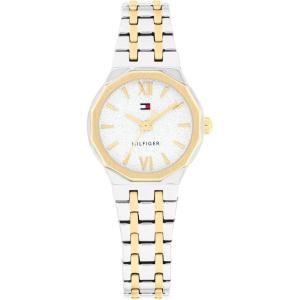 Tommy Hilfiger Women’s Quartz Bracelet Watch – Chic Modern Design, Geometric Frosted Dial – Water Resistant up to 30m – Sophisticated, Casual Timepiece – Gift for Her 25mm(Two Tone)
