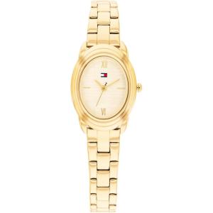 Tommy Hilfiger Women’s Quartz Bracelet Watch – Petite Oval Case – Water Resistant up to 30m – Chic, Sophisticated Timepiece – Gift for Her 21.5mm(Gold Plated)