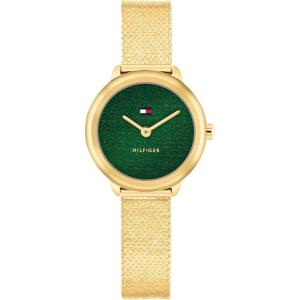 Tommy Hilfiger Women’s Quartz Watch – Mini 26mm Stainless Steel Case, Mesh Bracelet, Shimmer Dial, Minimalist Everyday Style -Gift for Her(Green)