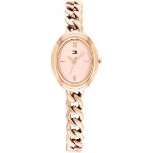 Tommy Hilfiger Women’s Quartz Watch – Petite Oval Case and Chain Bracelet – Water Resistant up to 30m – Chic, Sophisticated Timepiece – Gift for Her 21.5mm(Rose Gold)