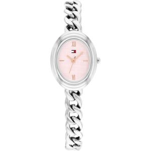 Tommy Hilfiger Women’s Quartz Watch – Petite Oval Case and Chain Bracelet – Water Resistant up to 30m – Chic, Sophisticated Timepiece – Gift for Her 21.5mm(Silver)