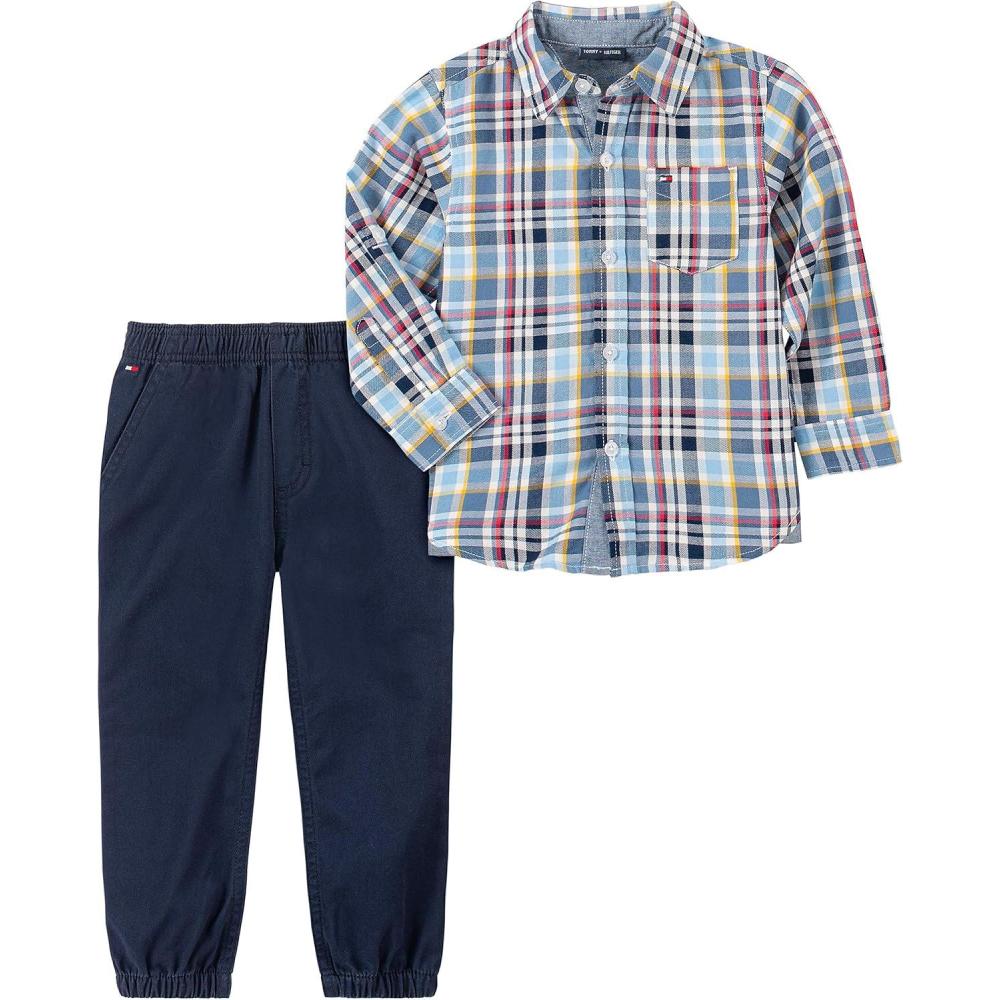 imageTommy Hilfiger babyboys 2 Pieces Shirt Pants SetPlaidBlue