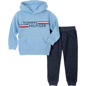 Tommy Hilfiger Baby Boys’ 2 Pieces Hooded Jog Set(Allure/Single Dyed Navy Blazer)