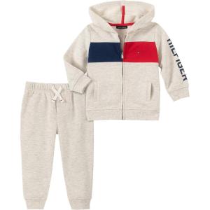 Tommy Hilfiger Baby Boys’ 2 Pieces Hooded Jog Set(Oatmeal)