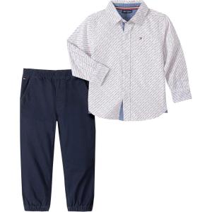 Tommy Hilfiger baby-boys 2 Pieces Shirt Pants Set(Print/Navy)
