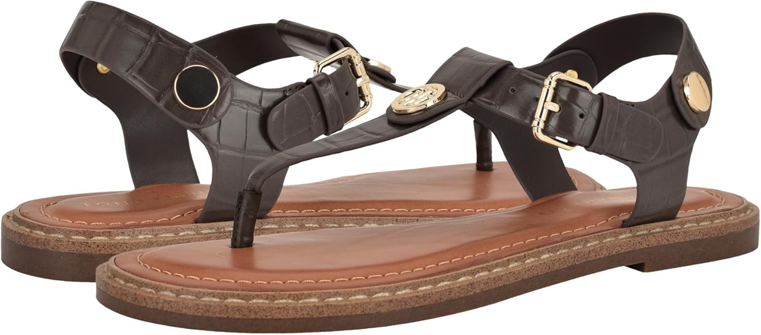 image:imageTommy Hilfiger Womens Bennia SandalMedium Brown Croco 210