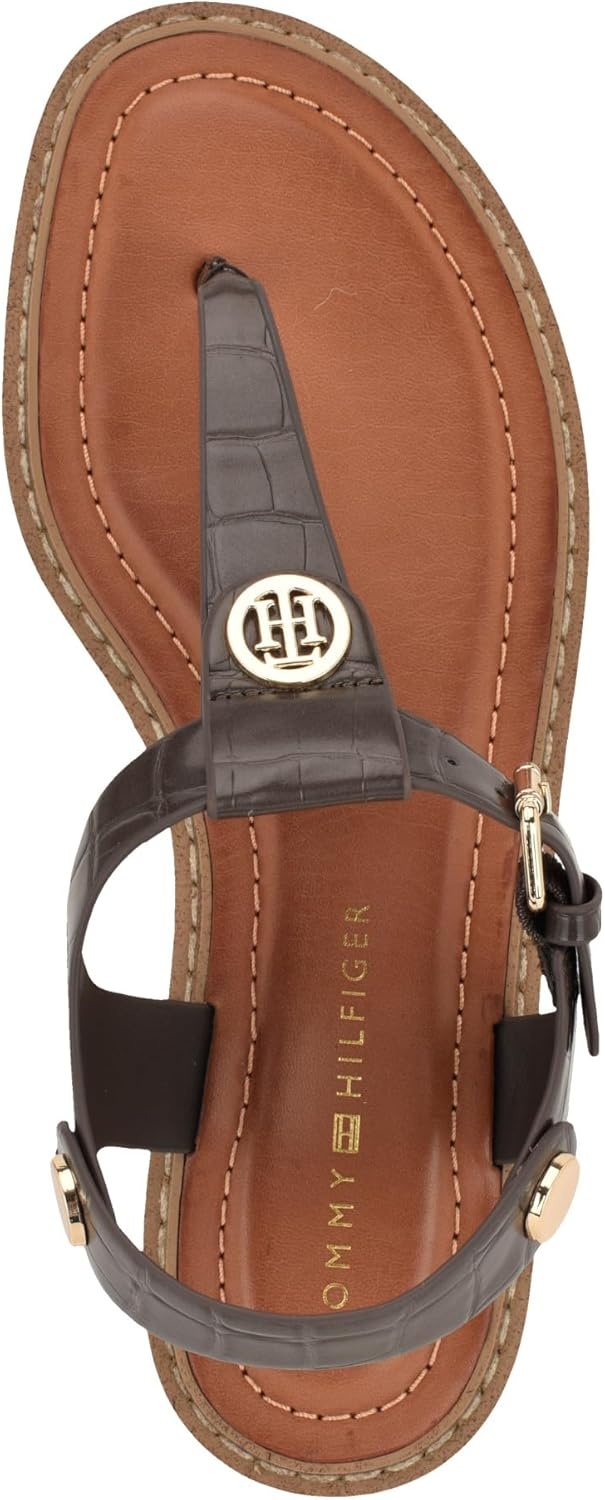image:imageTommy Hilfiger Womens Bennia SandalMedium Brown Croco 210