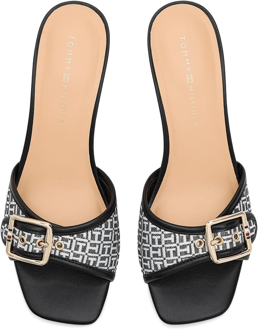 image:imageTommy Hilfiger Womens Camhila Heeled SandalBlack Logo Multi