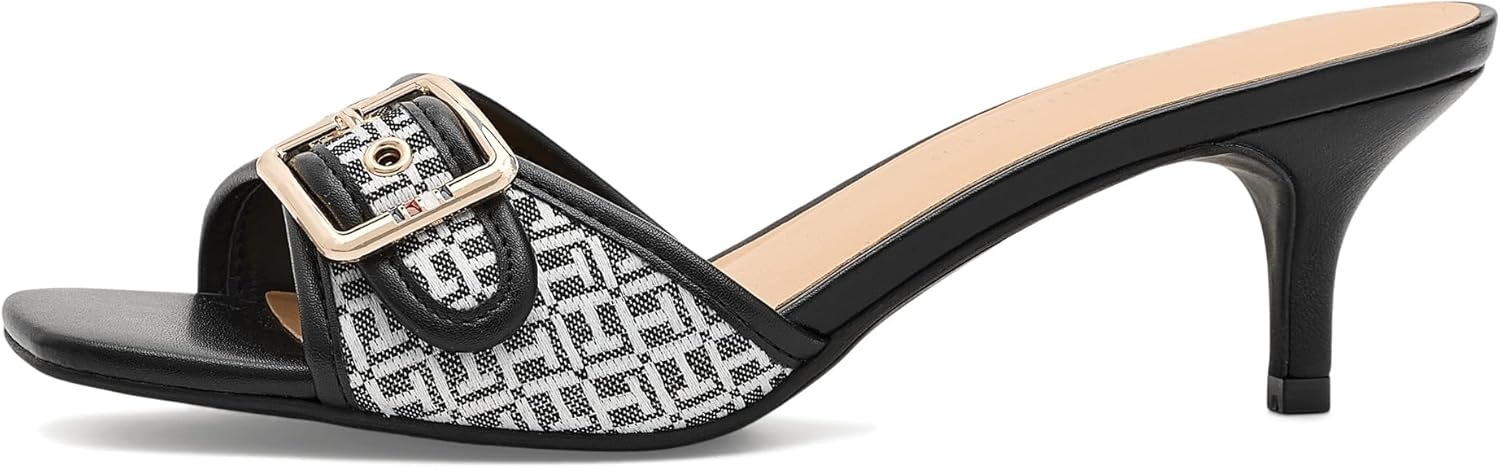 image:imageTommy Hilfiger Womens Camhila Heeled SandalBlack Logo Multi