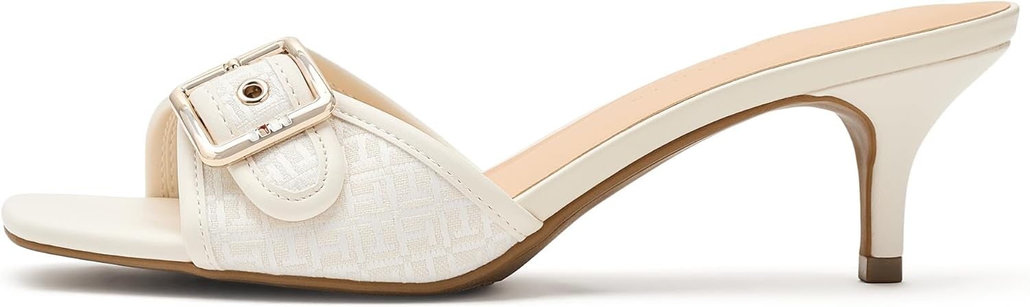image:imageTommy Hilfiger Womens Camhila Heeled SandalIvory Logo Multi